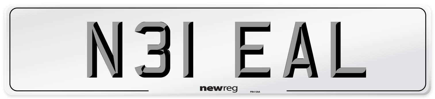 N31 EAL Number Plate from New Reg